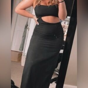 Superdown Black Maxi Cutout Dress